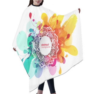 Personality  Abstract Colored Flower Background With Circles And Mandala. Hair Cutting Cape