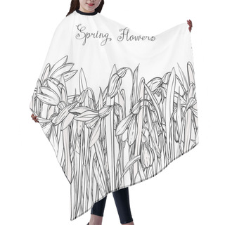 Personality  Snowdrops,coloring Books For Children And Adults, Black And White, Ink, Pen, Leaves, Buds, Flowers, Handmade,card For You Hair Cutting Cape