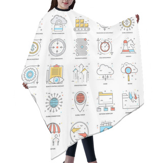 Personality  Flat Color Line Icons 17 Hair Cutting Cape