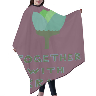 Personality  Illustration Of Flower Near Together With Ukraine Lettering On Dark Purple Hair Cutting Cape