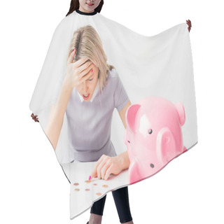 Personality  Woman Having Financial Problems Hair Cutting Cape