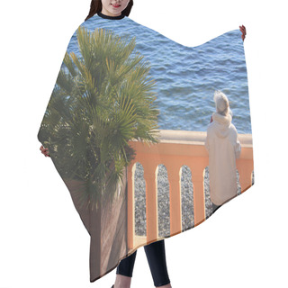 Personality  Alone Woman See Look At The Sea From Seafront Hair Cutting Cape