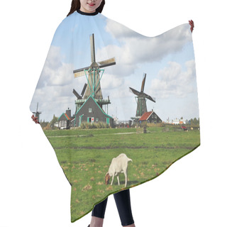 Personality  White Lambs And Windmills. Hair Cutting Cape