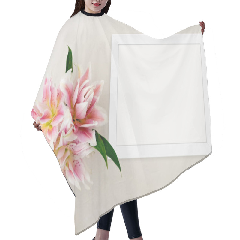 Personality  Floral Mockup Styled Stock Photography With White Frame Hair Cutting Cape