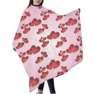 Personality  Seamless Background With Hearts Hair Cutting Cape