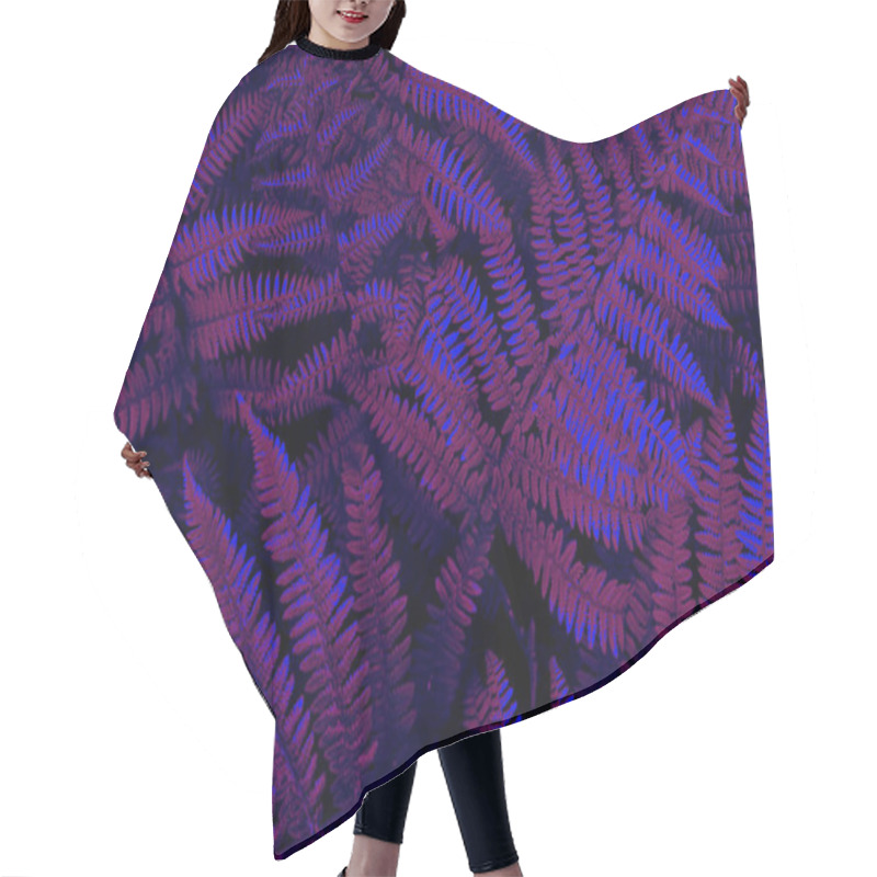 Personality  Tropical Leaf Forest Glow In The Black Light Background. High Co Hair Cutting Cape