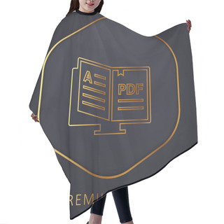 Personality  Book Golden Line Premium Logo Or Icon Hair Cutting Cape