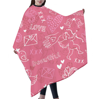 Personality  Seamless Love Background Hair Cutting Cape
