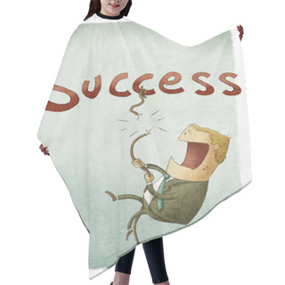 Personality  Illustration Of Businessman Hair Cutting Cape