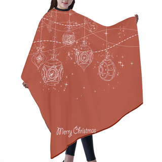 Personality  Illustration Of Xmas Doodle Balls Hair Cutting Cape