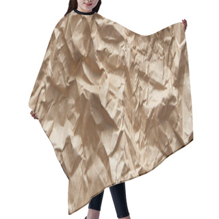 Personality  Top View Of Empty Beige Crumpled Craft Paper Texture, Panoramic Shot Hair Cutting Cape