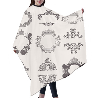 Personality  Set Of Nine Ornate Banner Quad Hair Cutting Cape