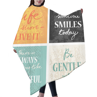 Personality  4 Hand Written Inspirational  Words Hair Cutting Cape