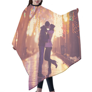Personality  Couple Kissing At Night Alley.  Hair Cutting Cape