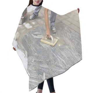 Personality  Worker Grouting Tiles Hair Cutting Cape