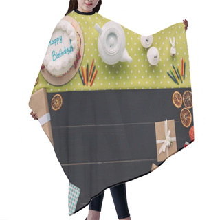 Personality  Present Boxes And Birthday Cake Hair Cutting Cape