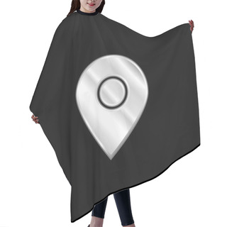 Personality  Big Map Locator Silver Plated Metallic Icon Hair Cutting Cape