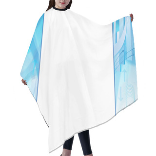 Personality  White And Blue, Modern, Dynamic Background With The Blank And Abstract Business Chart Hair Cutting Cape