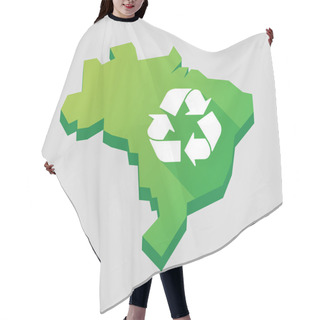 Personality  Green Brazil Map With A Recycle Sign Hair Cutting Cape