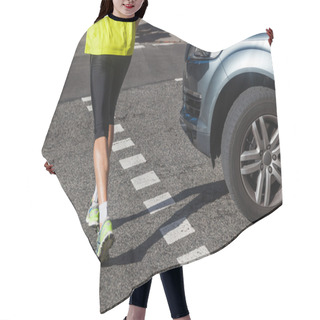 Personality  Jogger Crossing A Street Hair Cutting Cape