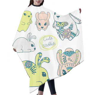 Personality  Set Of Cute Rabbits Hair Cutting Cape