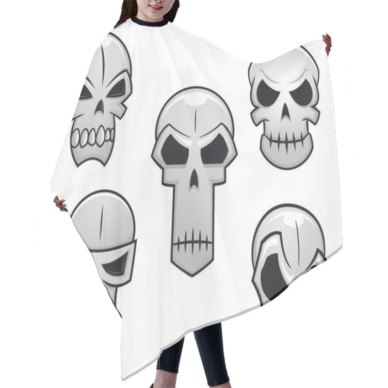 Personality  Cartoon Skulls Set With Danger Emotions Hair Cutting Cape