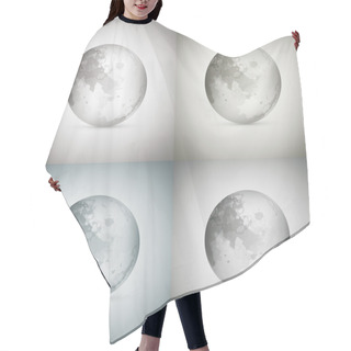 Personality  Vector Illustration Of Four Transparent Moons. Hair Cutting Cape