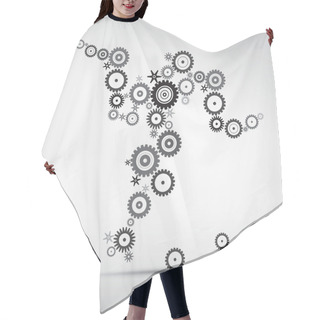 Personality  Abstract Vector Cogs Hair Cutting Cape