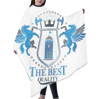 Personality  Vintage Heraldic Coat Of Arms  Hair Cutting Cape