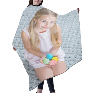 Personality  Girl Holding Easter Eggs Hair Cutting Cape