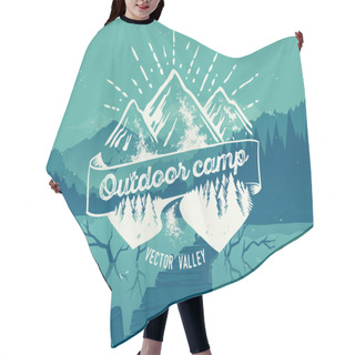 Personality  Outdoor Camp Typography Design  Hair Cutting Cape