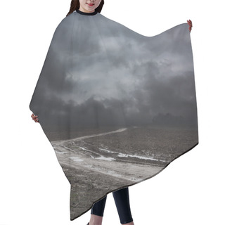Personality  Dark Landscape With Dirty Road And Moody Sky Hair Cutting Cape