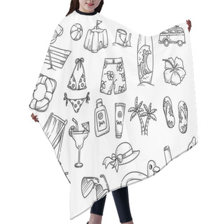 Personality  Beach Theme Doodle  Hair Cutting Cape