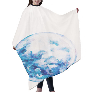 Personality  Planet Made Of Blue Watercolor Paint On White Background Hair Cutting Cape