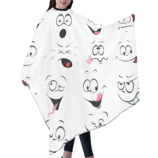 Personality  Illustration Of Cartoon Faces On A White Background Hair Cutting Cape