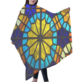 Personality  Closeup Detail Of The Colorful Stained Glass Window Hair Cutting Cape