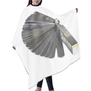 Personality  Feeler Gage White Isolated Hair Cutting Cape