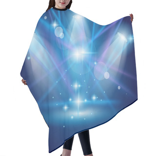 Personality  Magic Spotlights With Blue Rays And Glowing Effect Hair Cutting Cape