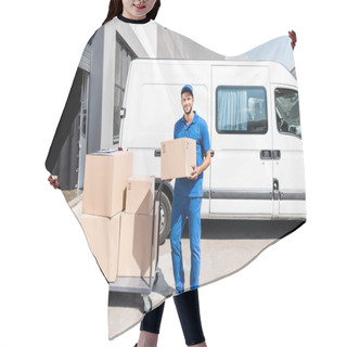 Personality  Delivery Man With Box Hair Cutting Cape