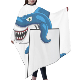 Personality  Angry Shark With Blank Sign Hair Cutting Cape