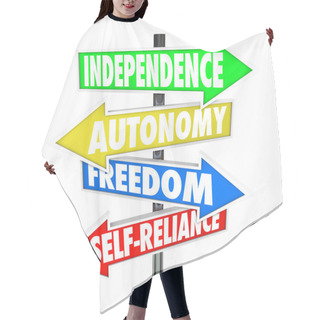 Personality  Independence Road Sign Arrows Autonomy Freedom Self-Reliance Hair Cutting Cape