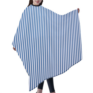 Personality  Top View Of White And Blue Striped Surface For Background Hair Cutting Cape