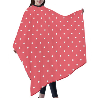 Personality  Red Background Retro Seamless Vector Pattern With White Polka Dots Hair Cutting Cape