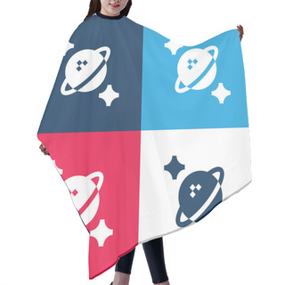 Personality  Astrophysics Blue And Red Four Color Minimal Icon Set Hair Cutting Cape