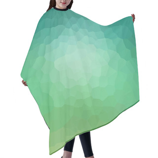 Personality  Abstract Blue Green Background Design With Mosaic Low Poly Style Shapes With Shiny Glassy Texture Hair Cutting Cape