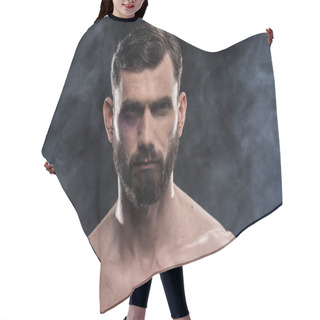 Personality  Man With Black Eye  Hair Cutting Cape