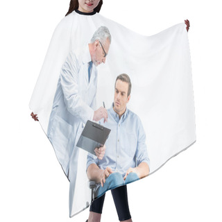 Personality  Handicapped Man And Doctor  Hair Cutting Cape