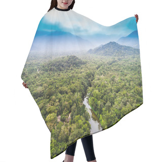 Personality  Aerial View Of Amazon Rainforest, South America Hair Cutting Cape