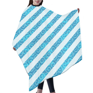 Personality  Seamless White-blue Diagonal Pattern Hair Cutting Cape