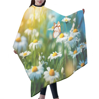 Personality  Daisy Flowers And Butterfly In Morning Spring Hair Cutting Cape